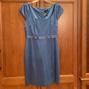 Laundry by Shelli Segal Blue Belted Sheath Dress